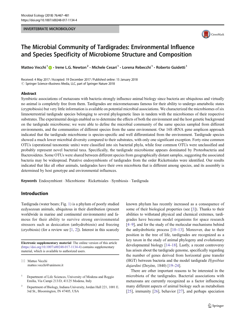 Environmental Influence and Species Specificity of Microbiome Structure and Composition