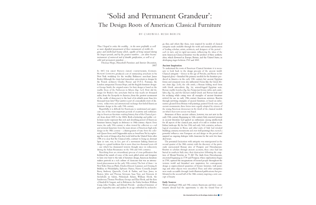 'Solid and Permanent Grandeur': the Design