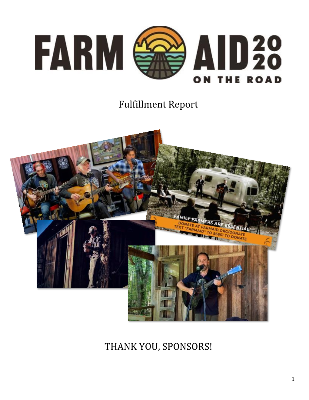 To View the Farm Aid 2020 Final Fulfillment Report