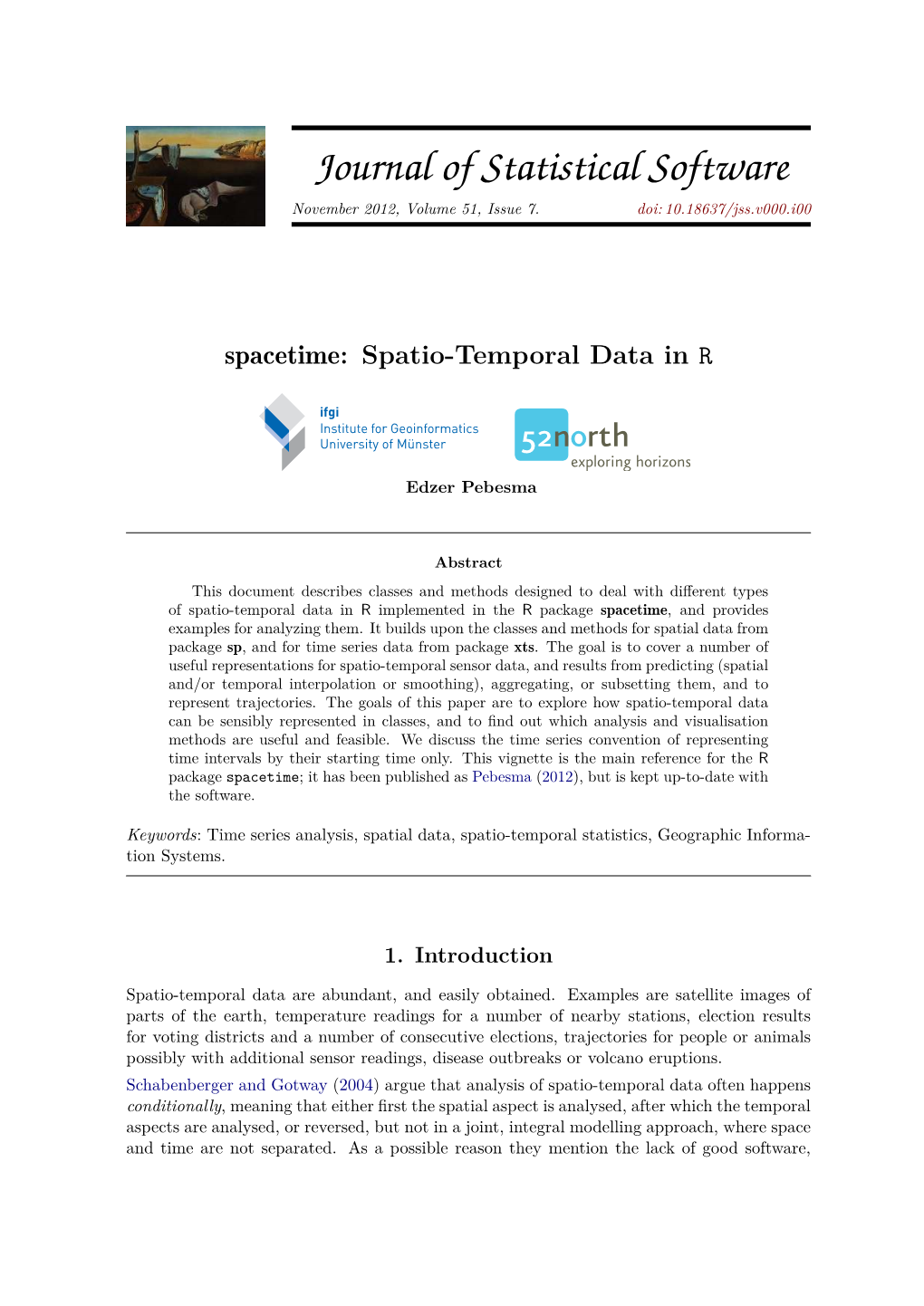 Spacetime: Spatio-Temporal Data in R