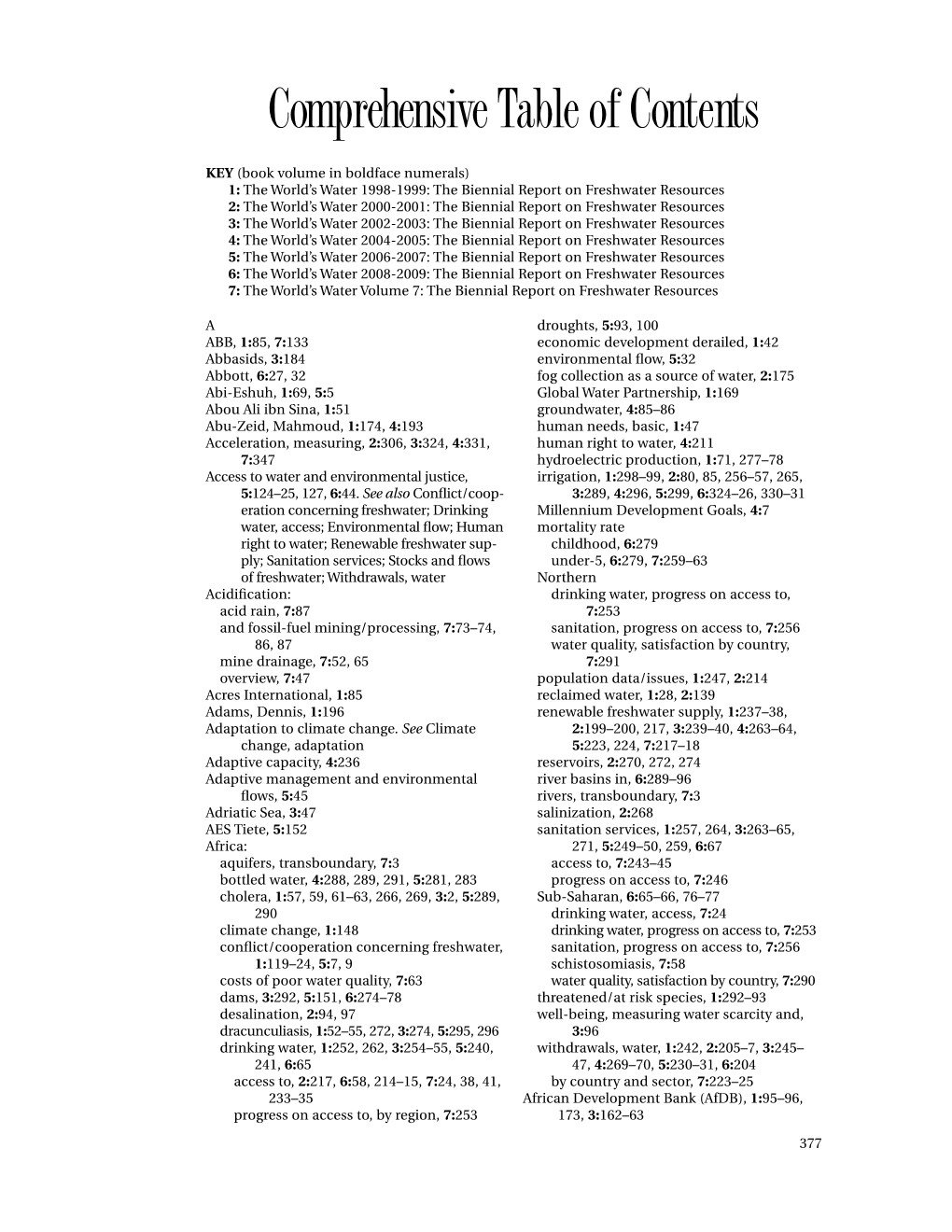 Comprehensive Table of Contents