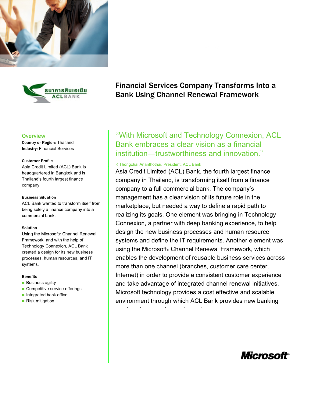 Financial Services Company Transforms Into a Bank Using Channel Renewal Framework