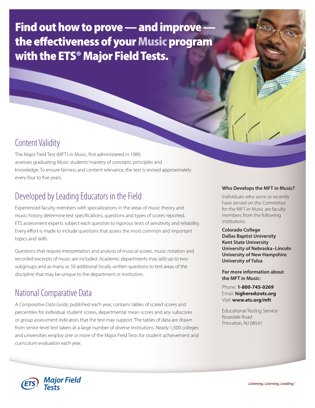 Find out How to Prove — and Improve — the Effectiveness of Yourmusic Program with the ETS® Major Field Tests