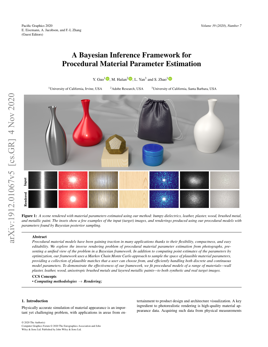 A Bayesian Inference Framework for Procedural Material Parameter Estimation