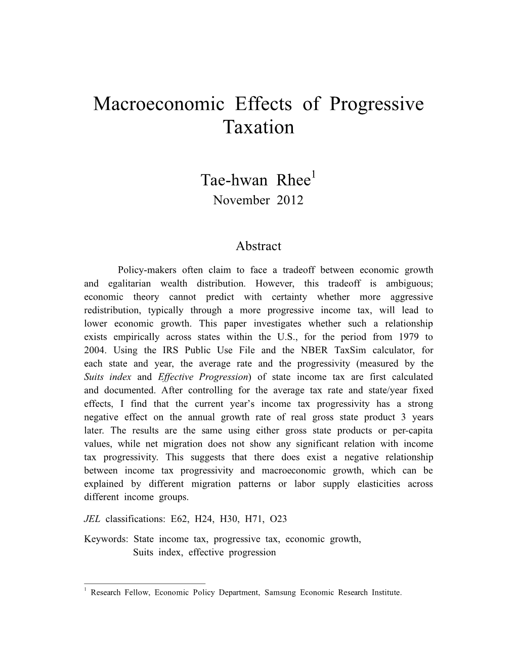 Macroeconomic Effects of Progressive Taxation