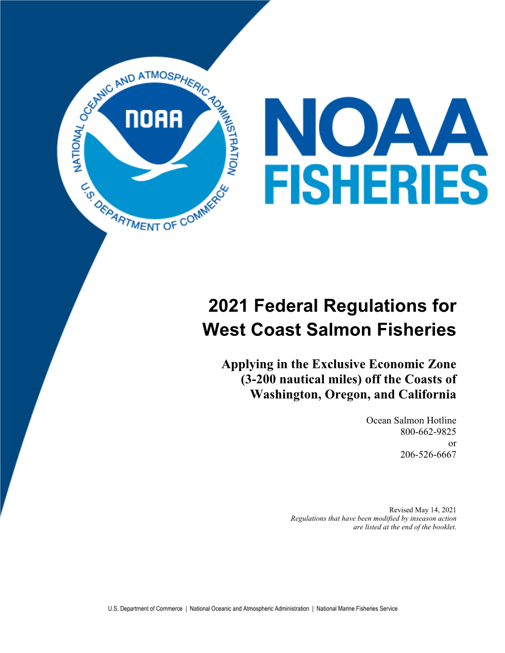 2021 Federal Regulations for West Coast Salmon Fisheries