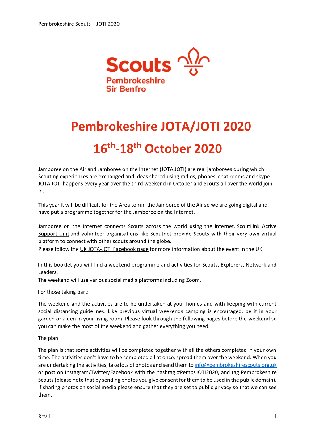 JOTI 2020 – Pembs Pack