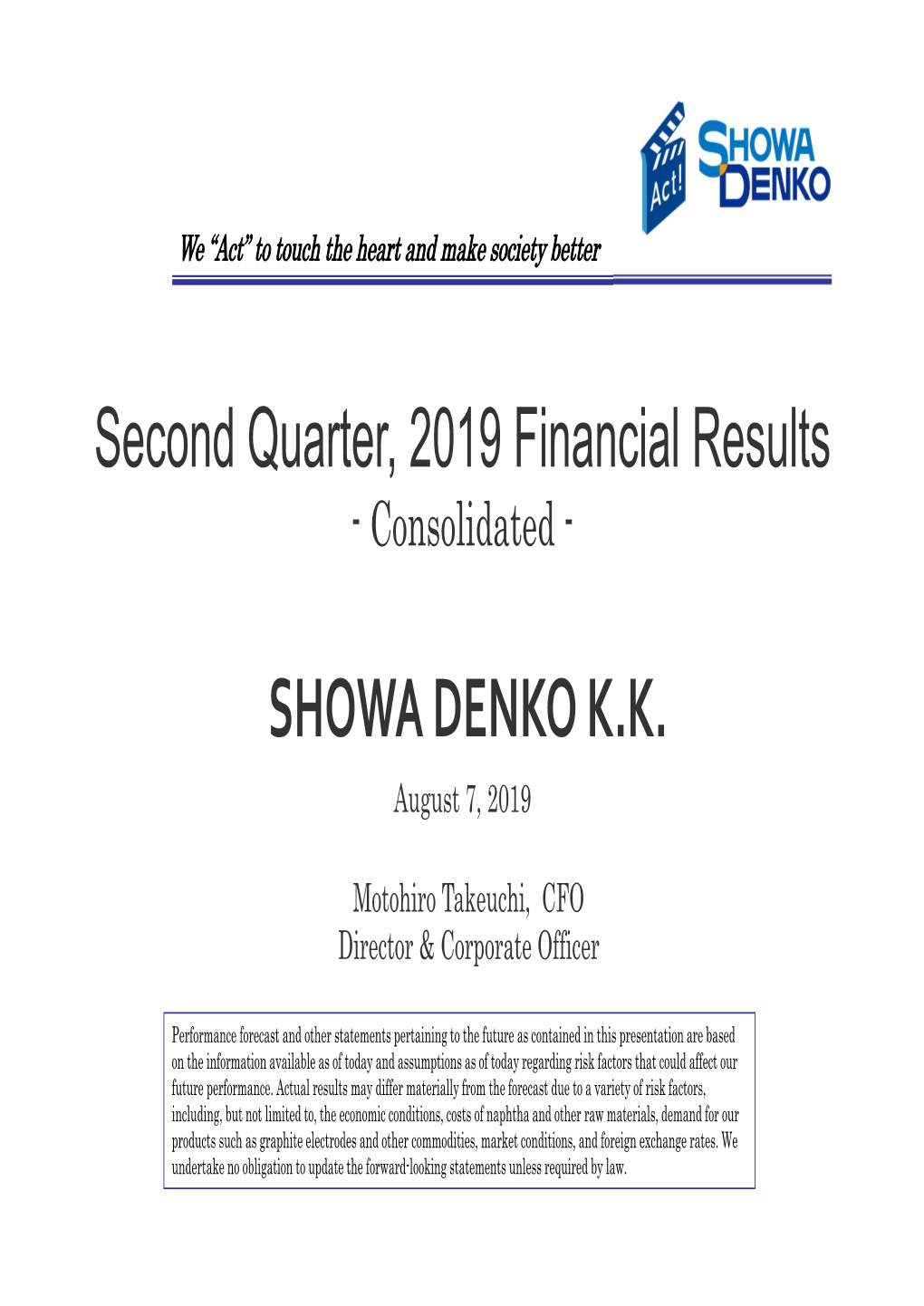 SHOWA DENKO K.K. August 7, 2019