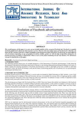 Evolution of Facebook Advertisements