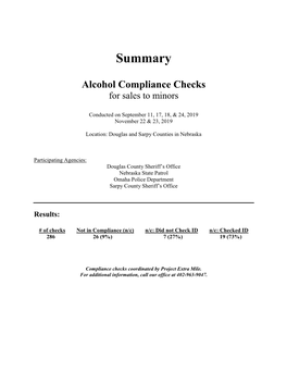 Project Extra Mile – Alcohol Compliance Checks