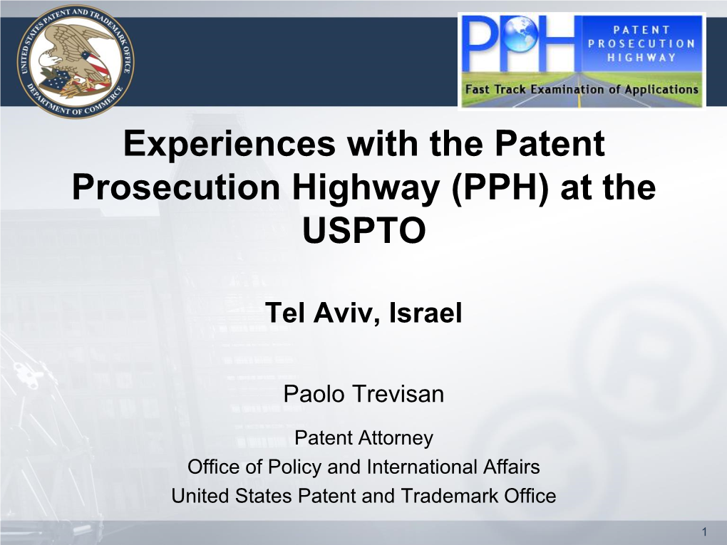 (PPH) at the USPTO