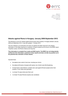 Hungary: January 2008-September 2012