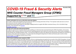COVID-19 Fraud & Security Alerts