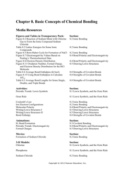 Chapter 8. Basic Concepts of Chemical Bonding