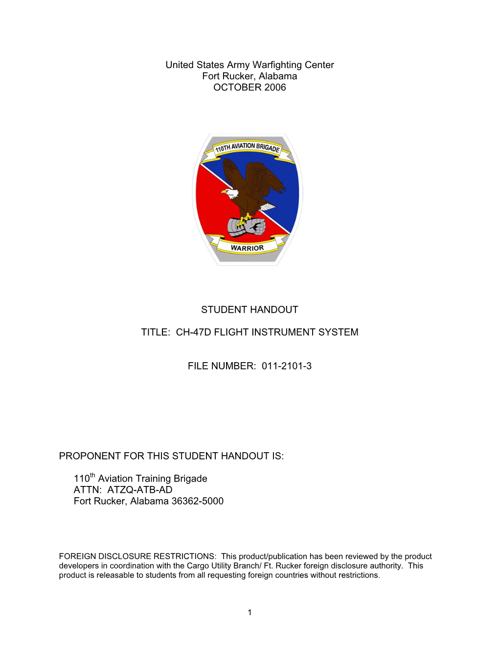 Ch-47D Flight Instrument System