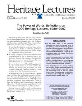 Reflections on 1000 Heritage Lectures, 1980–2007