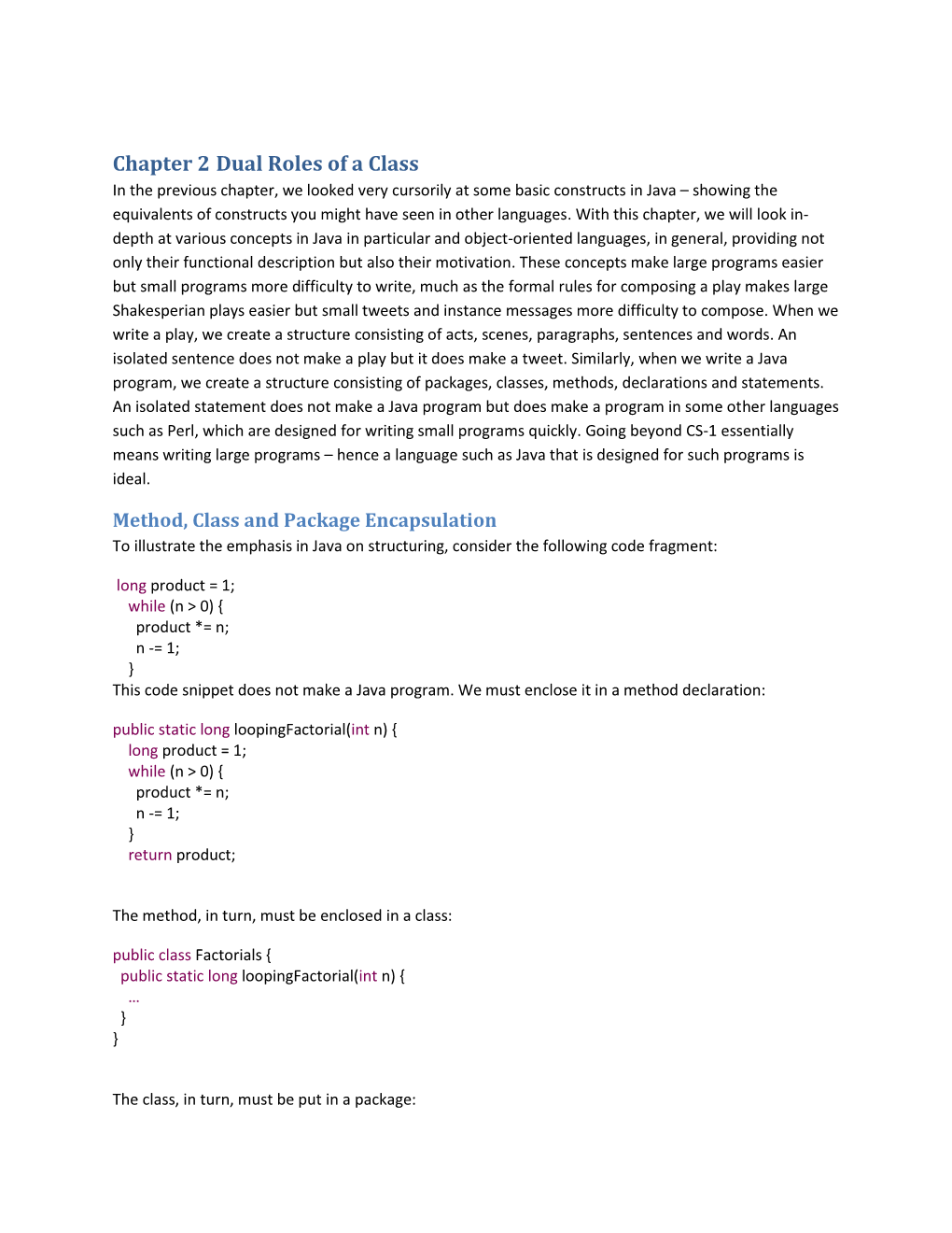 Chapter 2 Dual Roles of a Class