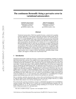 The Continuous Bernoulli: Fixing a Pervasive Error in Variational