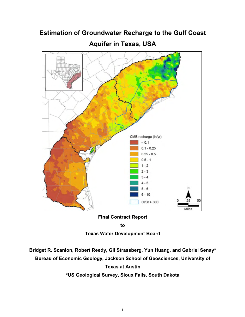 Estimation of Groundwater Recharge to the Gulf Coast Aquifer in Texas, USA