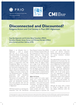 Disconnected and Discounted? Religious Actors and Civil Society in Post-2001 Afghanistan