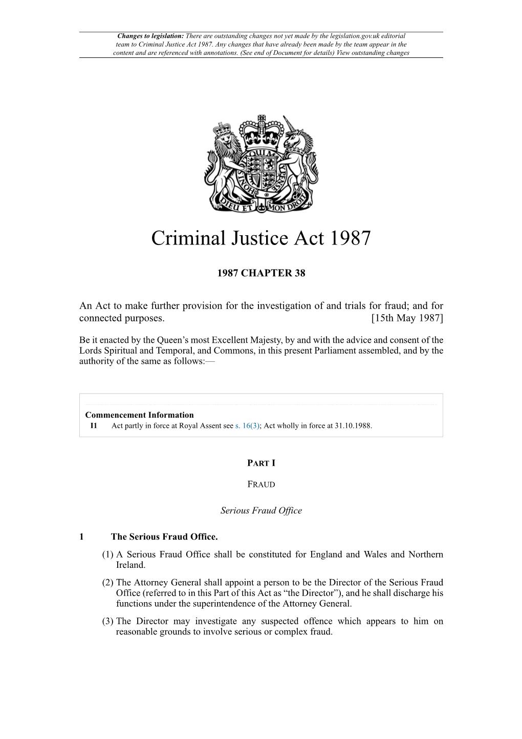 Criminal Justice Act 1987