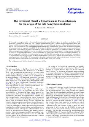 The Terrestrial Planet V Hypothesis As the Mechanism for the Origin of the Late Heavy Bombardment