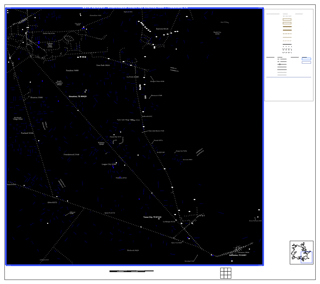 2010 CENSUS - URBANIZED AREA REFERENCE MAP: Houston, TX 94.732343W
