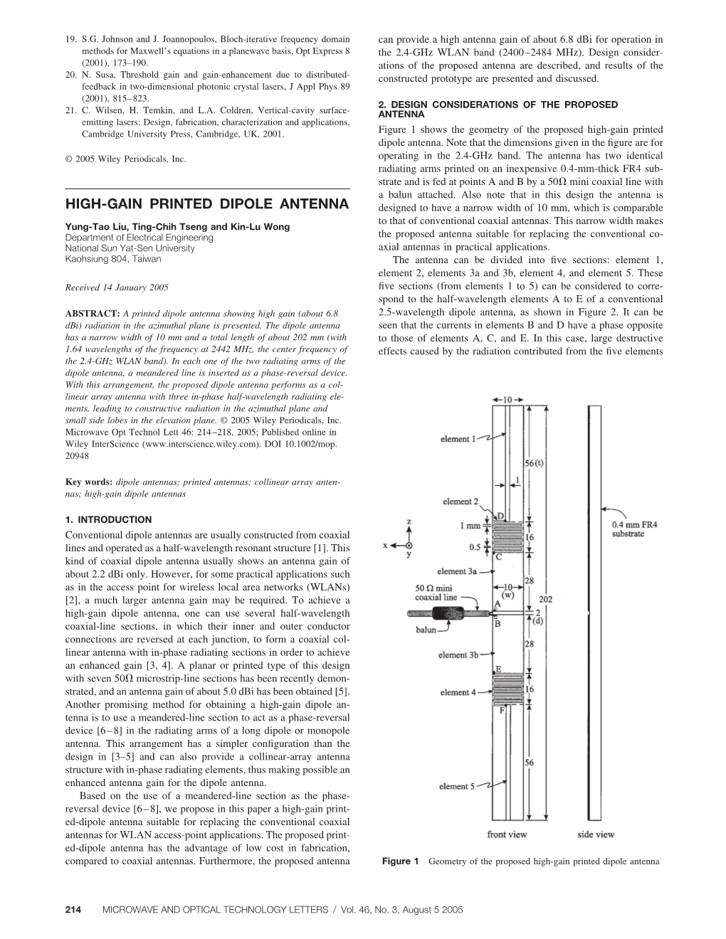 High-Gain Printed Dipole Antenna