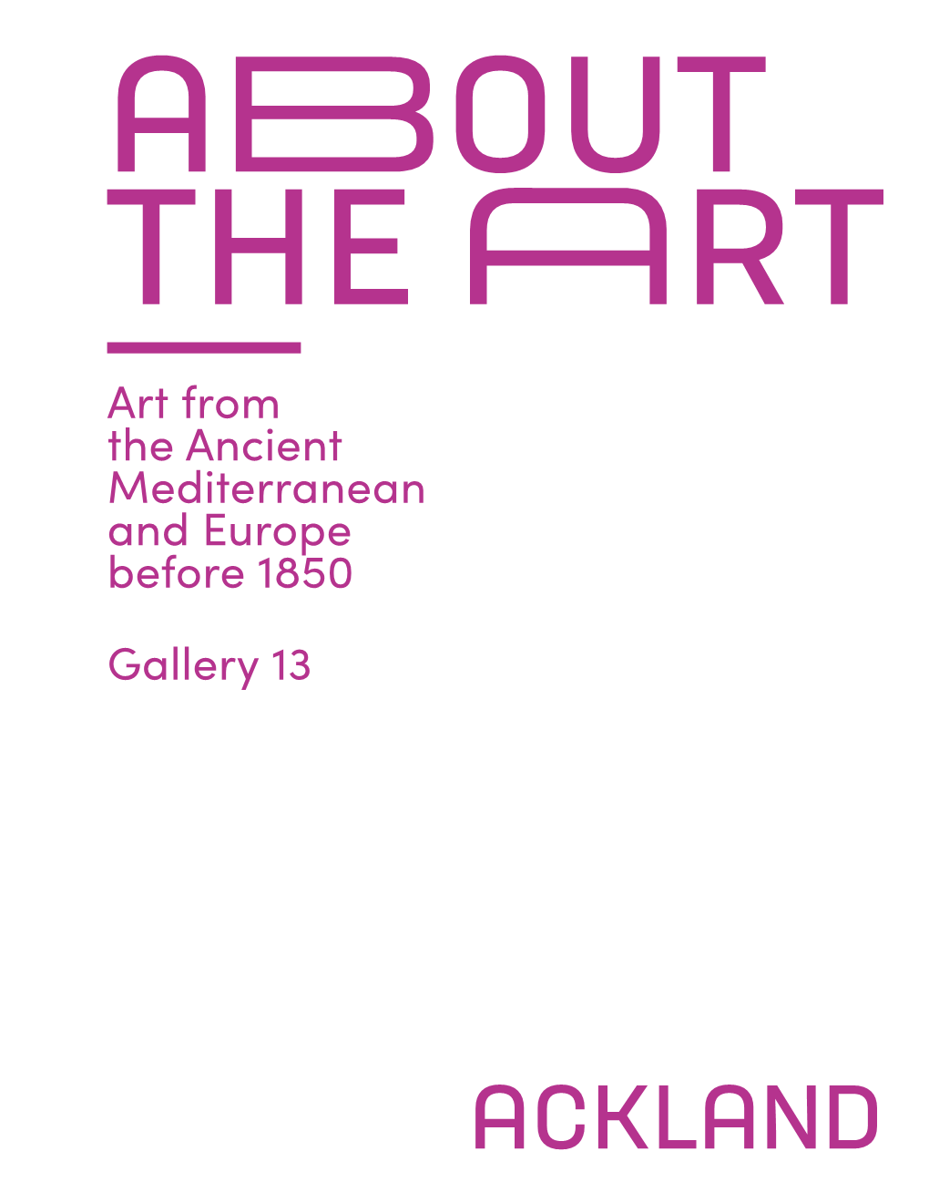 Art from the Ancient Mediterranean and Europe Before 1850