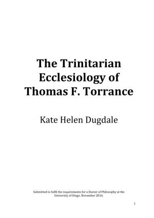 The Trinitarian Ecclesiology of Thomas F. Torrance