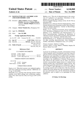 United States Patent (19) 11 Patent Number: 6,146,860 Asakura Et Al