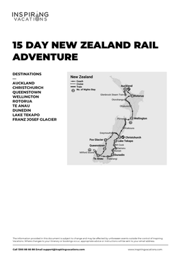 15 Day New Zealand Rail Adventure