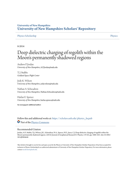 Deep Dielectric Charging of Regolith Within the Moon's Permanently Shadowed Regions Andrew P