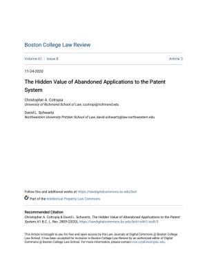 The Hidden Value of Abandoned Applications to the Patent System