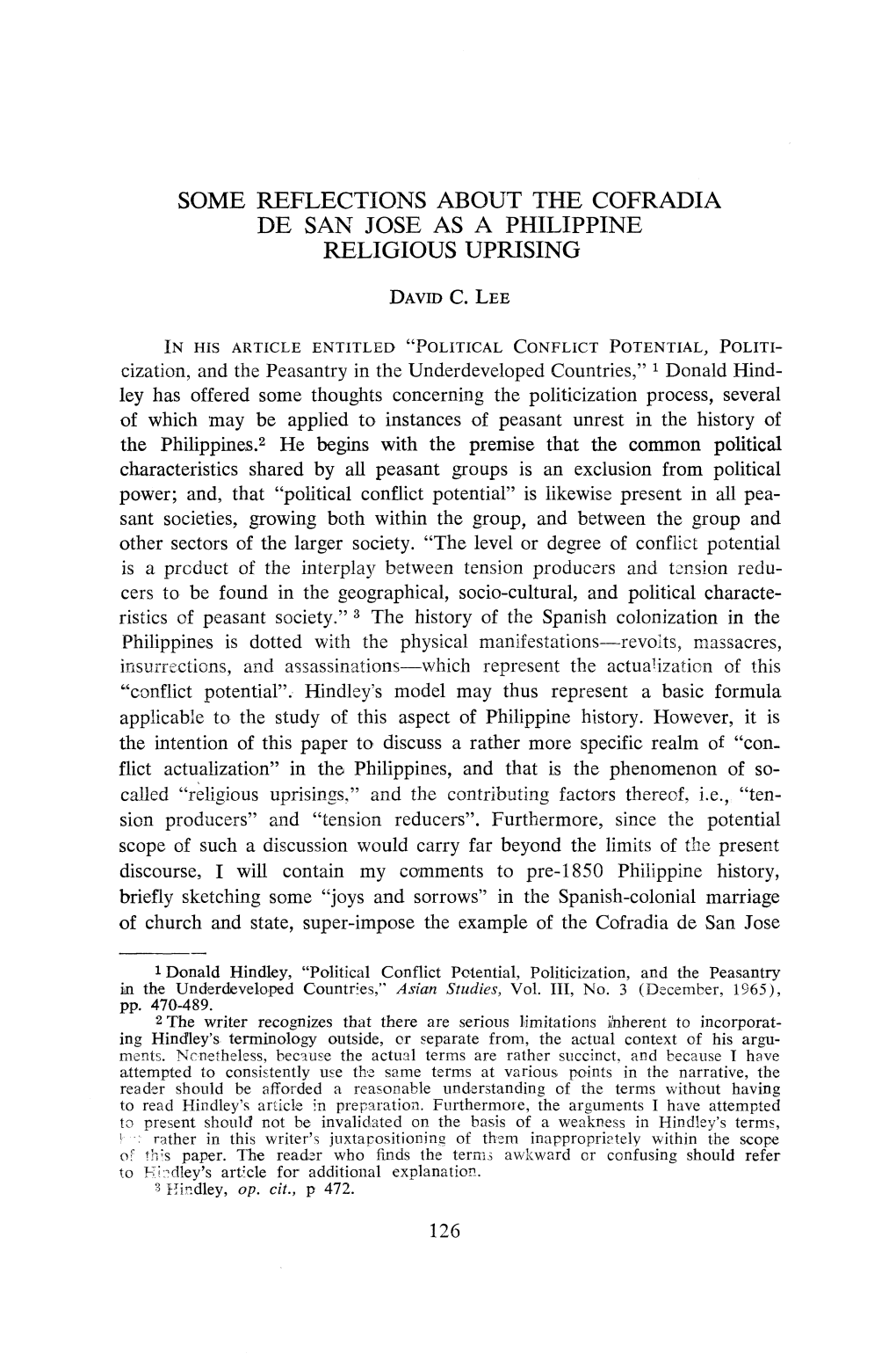 Some Reflections About the Cofradia De San Jose As a Philippine Religious Uprising