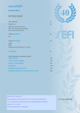 News@SEFI Issue 8/ 2013