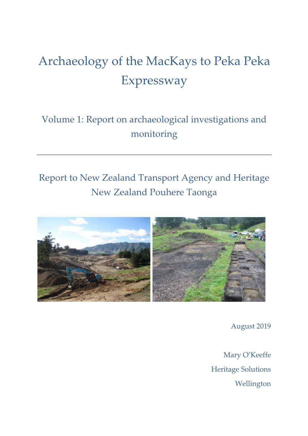 Archaeology of the Mackays to Peka Peka Expressway