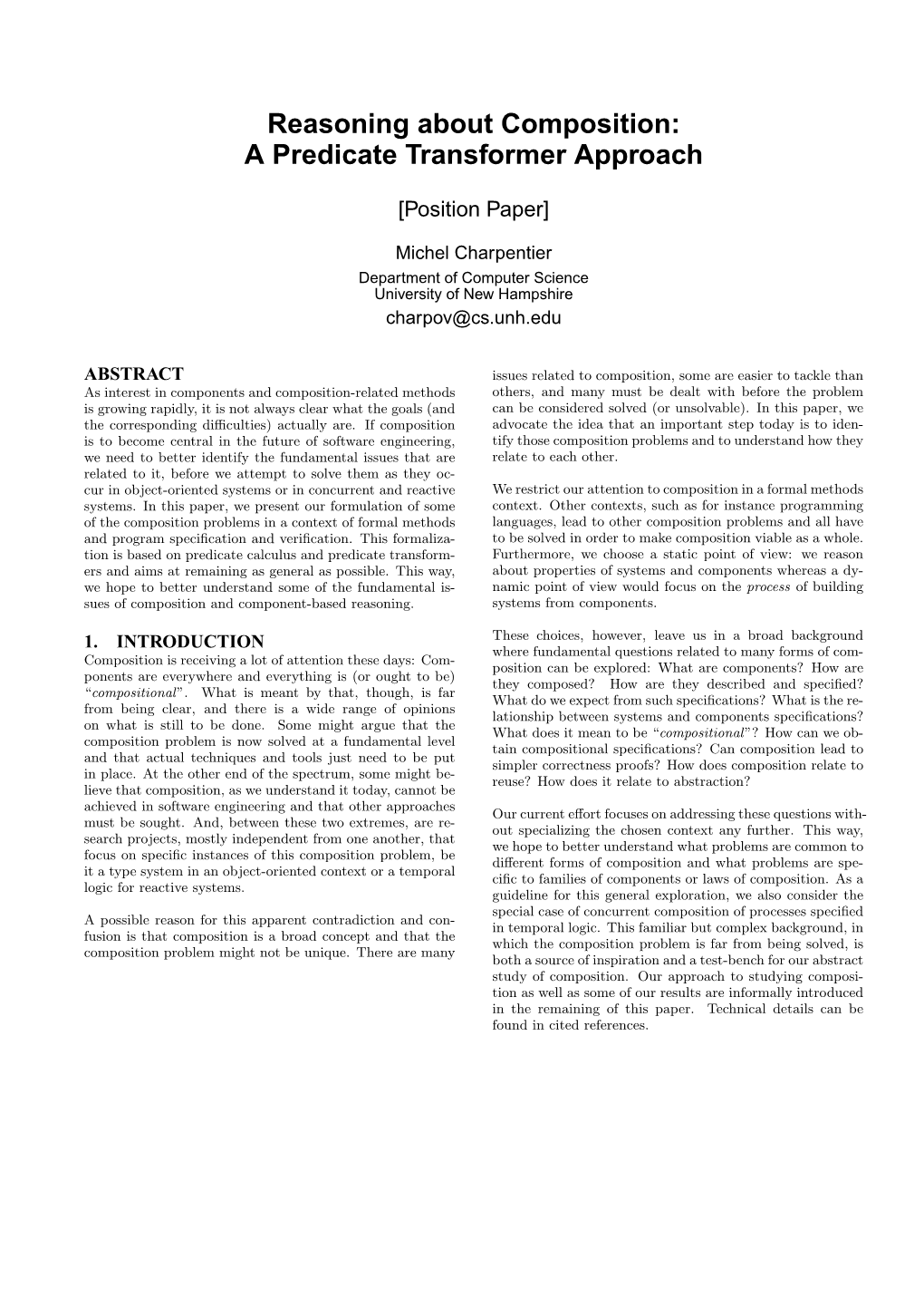 A Predicate Transformer Approach