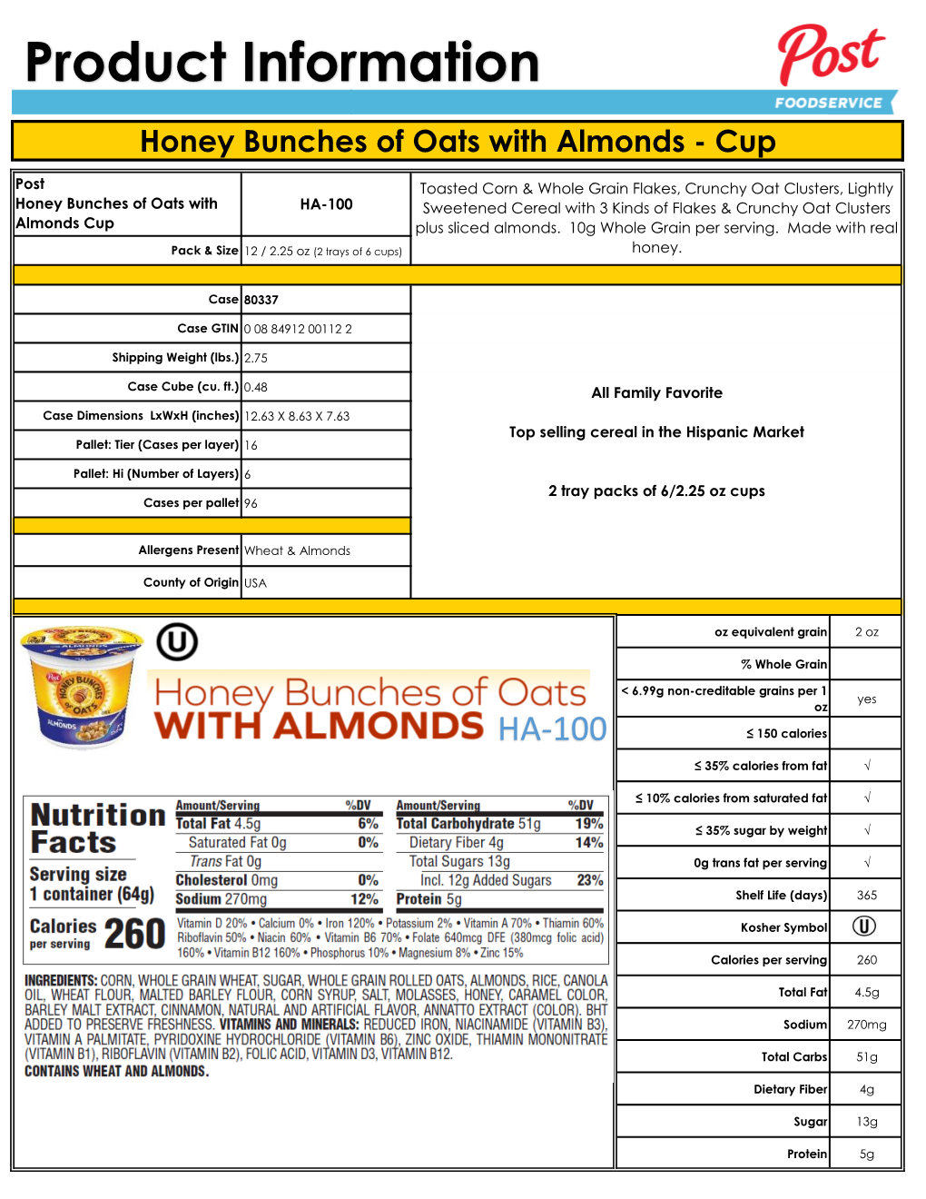 Honey Bunches of Oats with Almonds 12 Ct