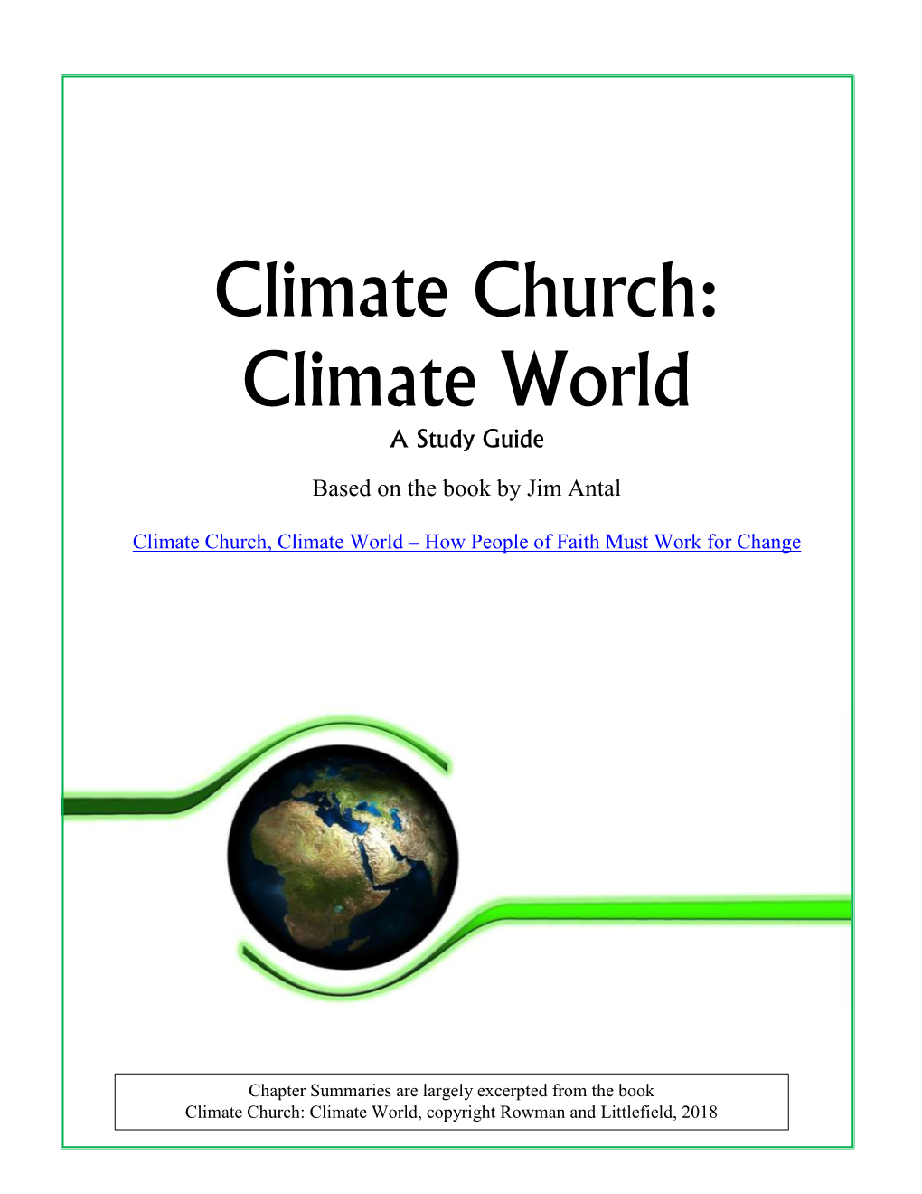 Climate Church, Climate World – a Study Guide