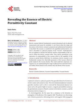 Revealing the Essence of Electric Permittivity Constant