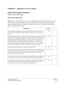 EXHIBIT P – Application for Site Certificate