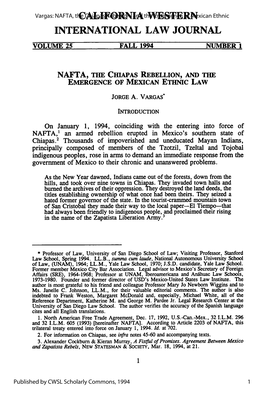 Nafta, the Chiapas Rebellion, and the Emergence of Mexican Ethnic Law