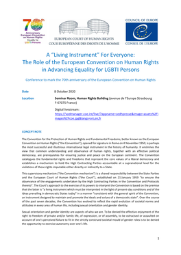A “Living Instrument” for Everyone: the Role of the European Convention on Human Rights in Advancing Equality for LGBTI Persons