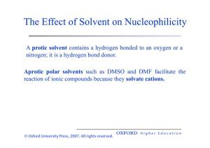 The Effect of Solvent on Nucleophilicity