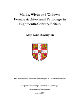 Female Architectural Patronage in Eighteenth-Century Britain