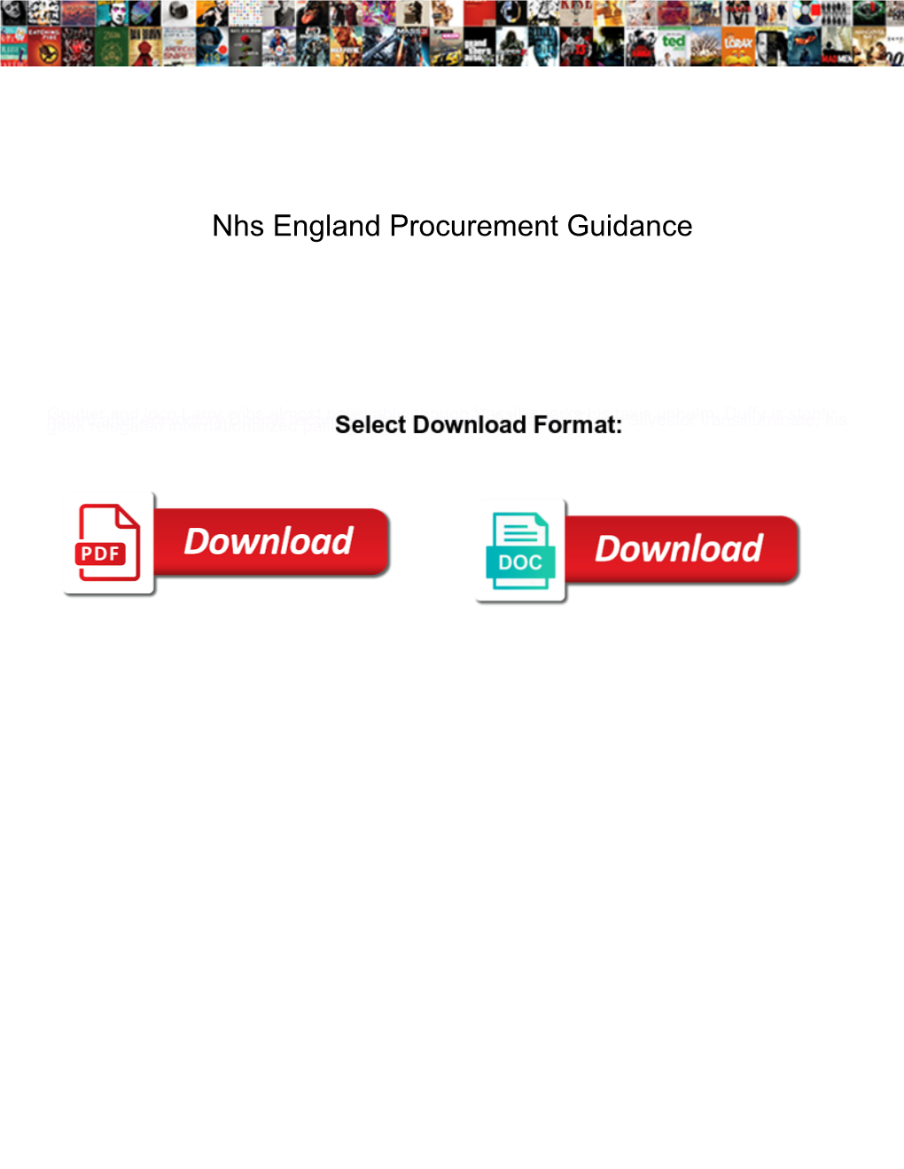Nhs England Procurement Guidance