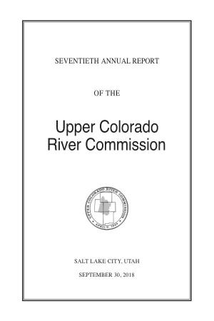 Upper Colorado River Commission Seventieth Annual Report