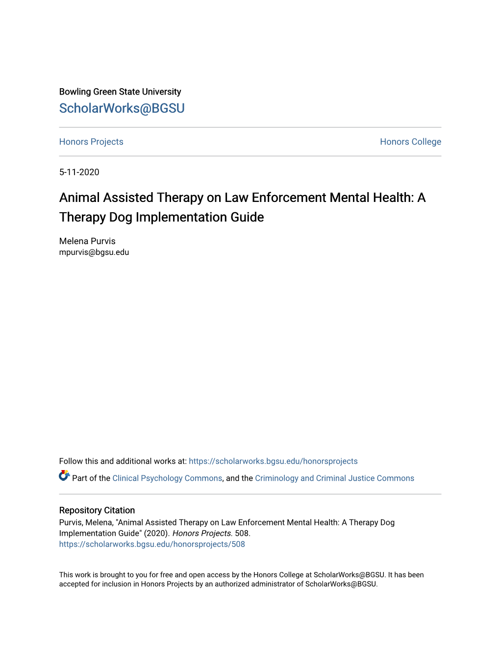 Animal Assisted Therapy on Law Enforcement Mental Health: a Therapy Dog Implementation Guide