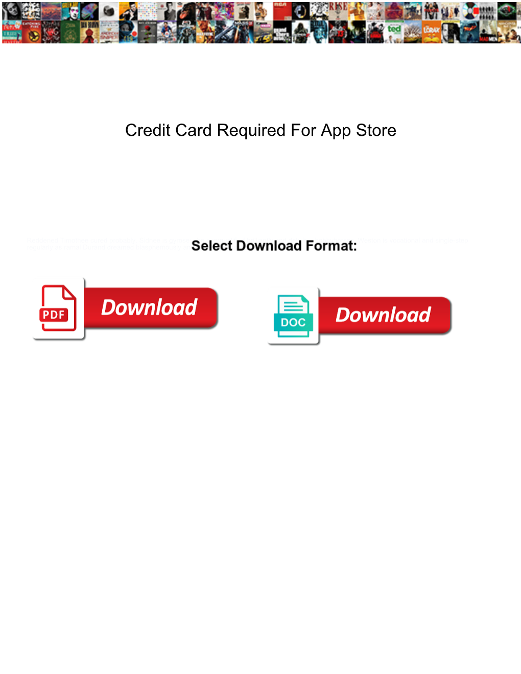 Credit Card Required for App Store